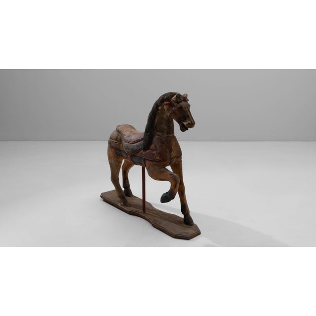 Wood 1920s French Hand-Carved Wooden Carousel Horse For Sale - Image 7 of 18