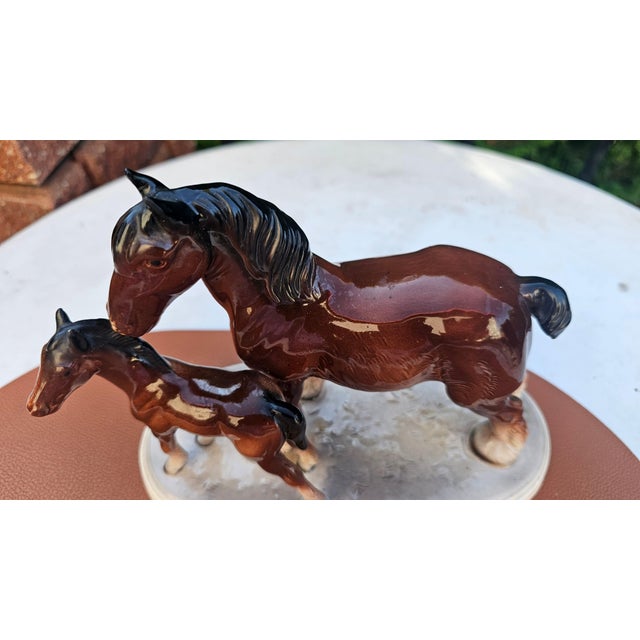 Porcelain figurine, horse (mare with foal), 1950s–1960s, Hertwig & Co., Thuringia, dimensions: height 17.5 cm, width 23.7...