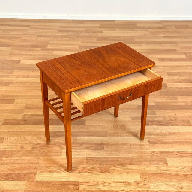 Side Table in Teak & Beech, Sweden, 1950s-1960s For Sale - Image 3 of 9