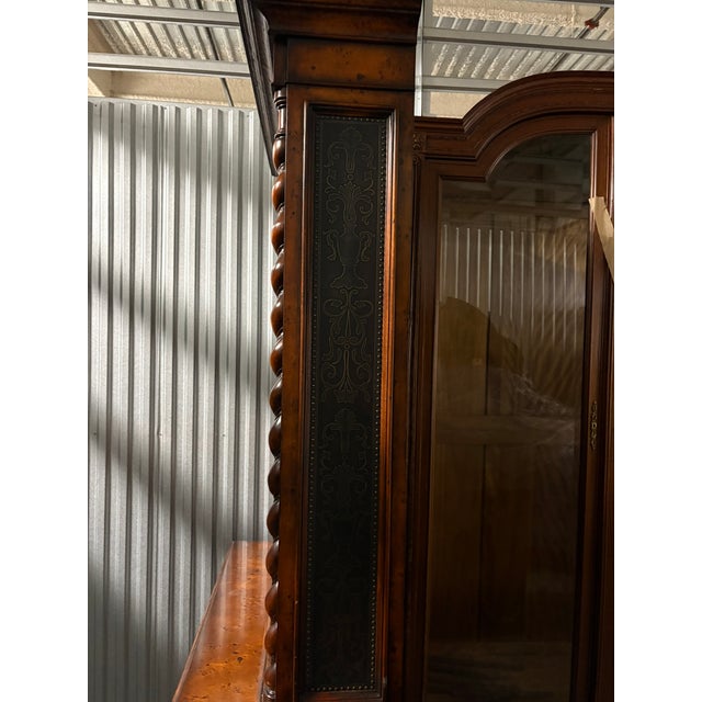 Bookcase or Display Cabinet Burl Wood and Twist Columns, Mid 20th Century For Sale - Image 10 of 14
