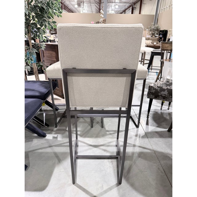 Mitchell Gold + Bob Williams Set of 3 Mitchell Gold + Bob Williams Gage Upholstered Counter Stools For Sale - Image 4 of 8