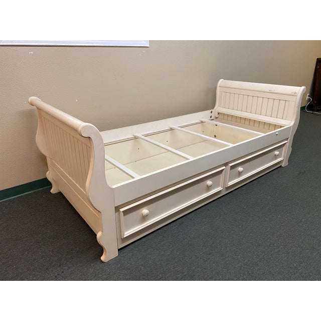 Twin Size Ethan Allen Sleigh Trundle Bed Chairish
