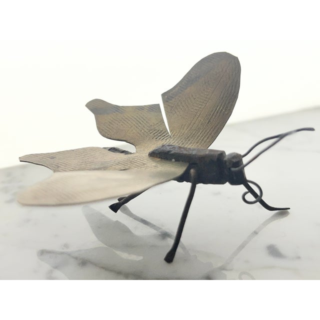Brass Moth Insect Handmade French 2 X 4 For Sale - Image 9 of 16