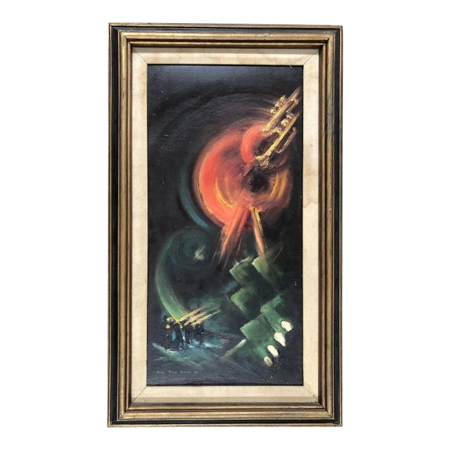 Mid Century Modern Abstract Painting by Anne H. Barnes For Sale