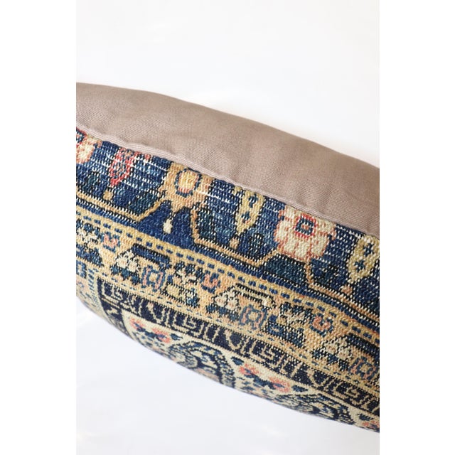 Bolster size Pillow made from an antique Persian Senneh Rug