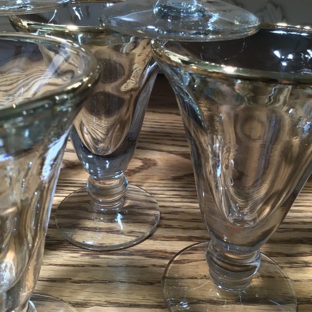 Glass French Gold Rim Cordial Glasses - Set of 6 For Sale - Image 7 of 13