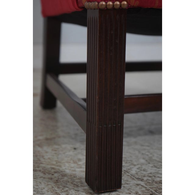1990s Stickley Colonial Williamsburg Chippendale Style Wing Back Easy Chair For Sale - Image 13 of 18