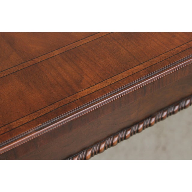 Baker Furniture Company Baker Stately Homes Walnut Dining Room Table For Sale - Image 4 of 17