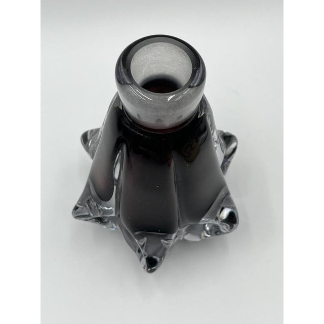 Large Heavy Mid-Century Crystal Flacon Bottole in Ruby Red Glass, 1950s For Sale - Image 9 of 12