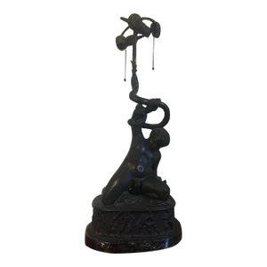 E. F. Caldwell Bronze Sculpture of Young Hercules Wrestling Serpents Fitted as a Table Lamp - New York City Gilded Age