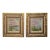 Pair Signed M. Clark Coastal Landscape Oil Paintings in Carved Gilt Frames 18.5" For Sale