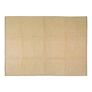 Moroccan Azilal Solid Hand Knotted Wool Rug,10'2"X14'3" For Sale