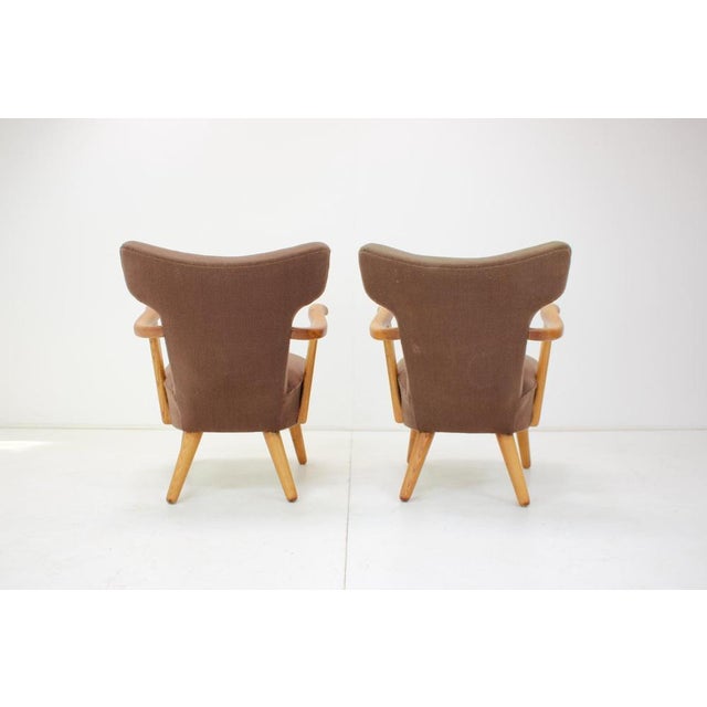 Wood Oak Armchairs by Krasna Jizba, Czechoslovakia, 1940s, Set of 2 For Sale - Image 7 of 16