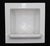 Flush mount square bathtub soap dish made of white porcelain over ceramic. Made by Fairfacts Co. Inc. Good condition with...