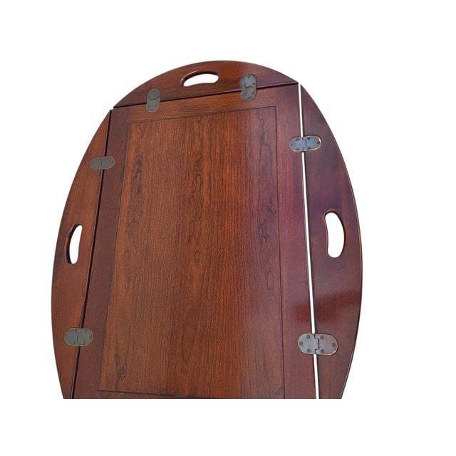1980s Pennsylvania House Butlers Coffee Table Cherry Chippendale Tray Top Style For Sale - Image 9 of 18