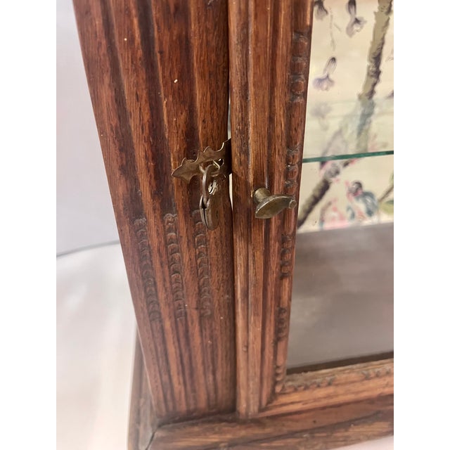 Brown Antique French Oak Ornate Curio Display Cabinet For Sale - Image 8 of 18