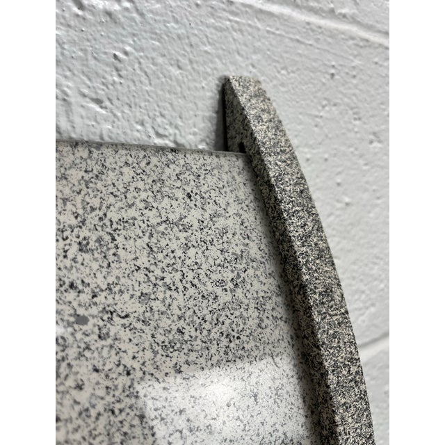 Paper Postmodern Art Deco Faux Granite Wall Clock With Geometric Hands, Emperor 1980s For Sale - Image 7 of 9