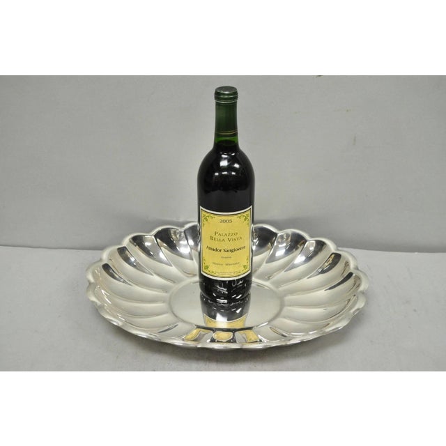 Vintage Reed & Barton "Holiday" Scalloped Oval Serving Platter Tray W/ Monogram For Sale - Image 12 of 12