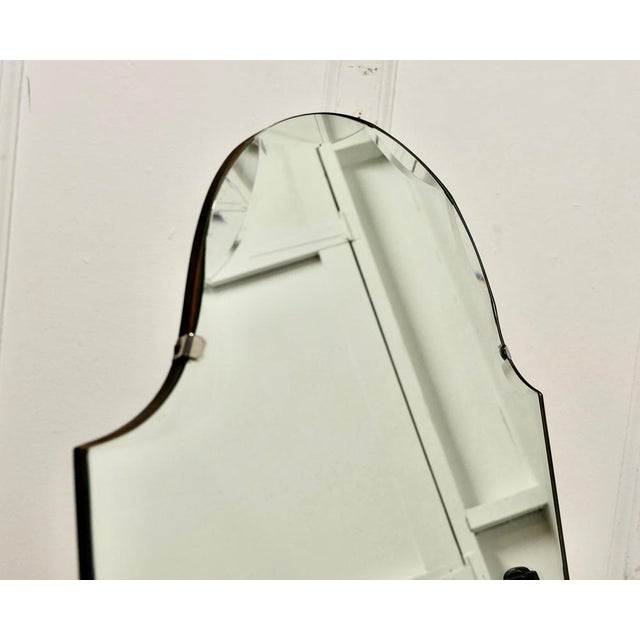 Wood Art Deco Arch Top Cheval Mirror, 1930s For Sale - Image 7 of 8