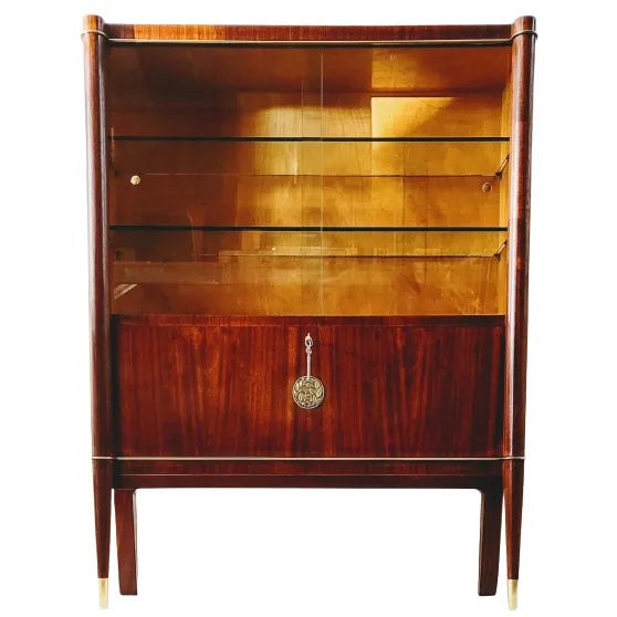 1920s De Coene Freres Belgian Art Deco Display Case, Cocktail Bar, Vitrine , Curio Cabinet "Voltaire" For Sale - Image 9 of 9