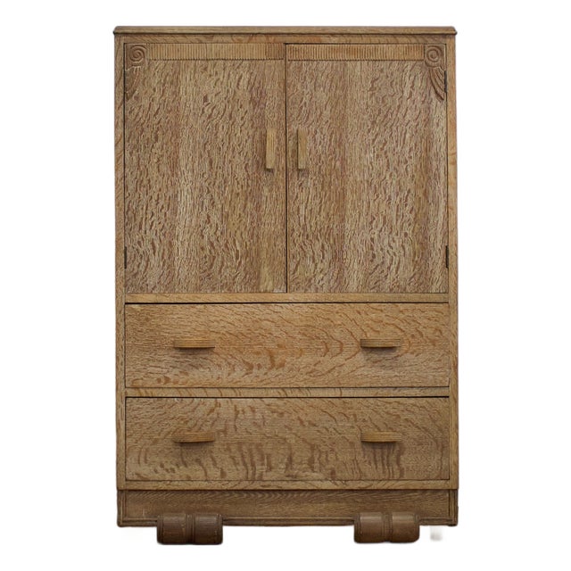 Art Deco British Cabinet in Oak, 1930s For Sale