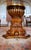 Brown Round Dining Table with Gilded Carving and Rotating Center For Sale - Image 8 of 9