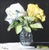 French Country Yellow & White Flowers in Vase Painting Including the Antiqued Gold Wood Frame For Sale - Image 3 of 5