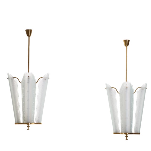 Bo Notini Ceiling Lamp attributed to Glössner, Sweden, 1950s For Sale