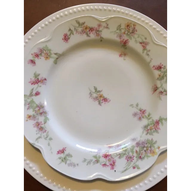 Shabby Chic Limoges Floral China Mix & Match Plates on Chargers - 4 Piece Set For Sale - Image 3 of 10