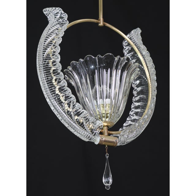 1950s Amazing Murano Glass Art Deco Pendant Chandelier by Ercole Barovier, 1940s For Sale - Image 16 of 16