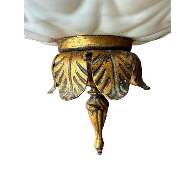 1960s 1960’s Hollywood Regency, Milk Glass, Swag Lamps - a Pair For Sale - Image 5 of 10