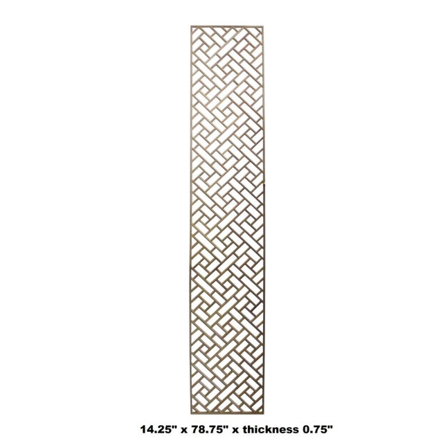 2020s Narrow Long Rectangular Plain Wood Geometric Pattern Wall Panel For Sale - Image 5 of 6