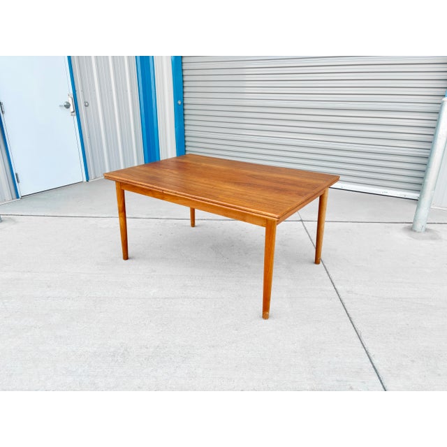 Mid-Century Modern 1960s Danish Modern Teak Extendable Dining Table For Sale - Image 3 of 12