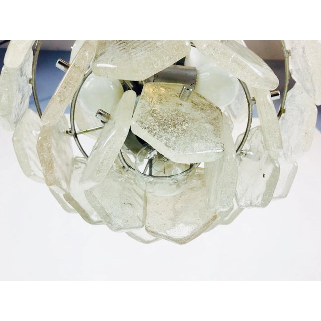 1960s Mid-Century Four-Tiered Kalmar Ice Glass Chandelier For Sale - Image 9 of 11