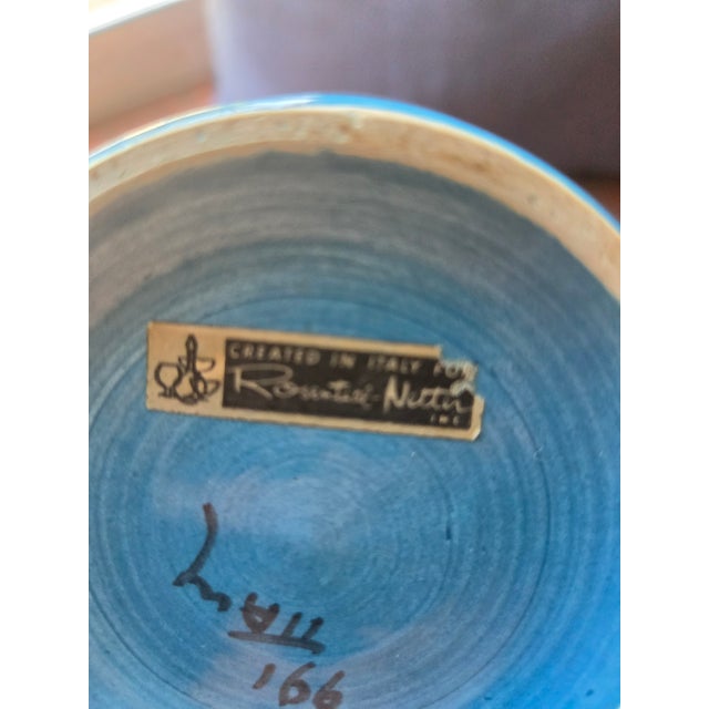 Ceramic Aldo Londi Bitossi Italy MCM Green Blue Gold Glazed Ceramic Vase 8" Rimini Style For Sale - Image 7 of 8