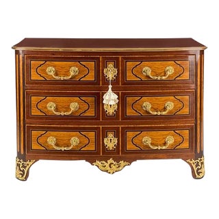 Extraordinary French Régence Marquetry Commode W Bronze Ormolu For Sale