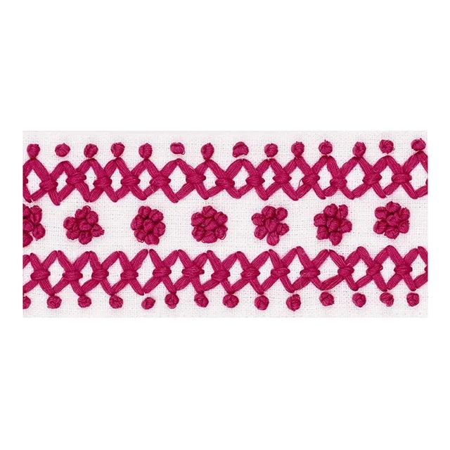 Schumacher Sunnyvale Tape in Pink For Sale