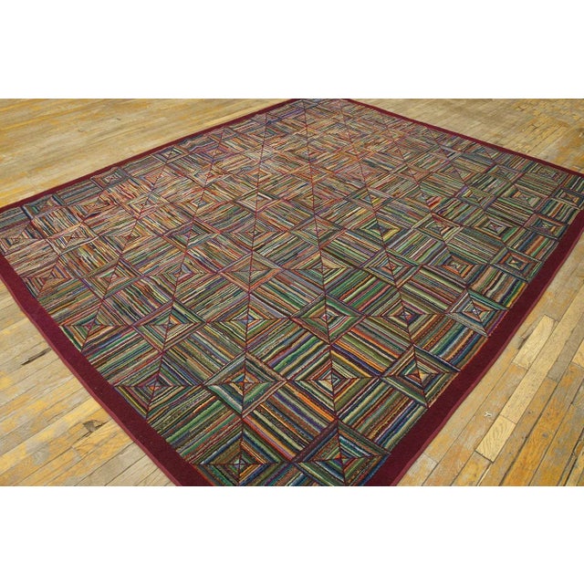 1940s Mid-20th Century American Hooked Rug ( 7' 6'' x 9' 2'' - 228 x 279 cm ) For Sale - Image 5 of 12