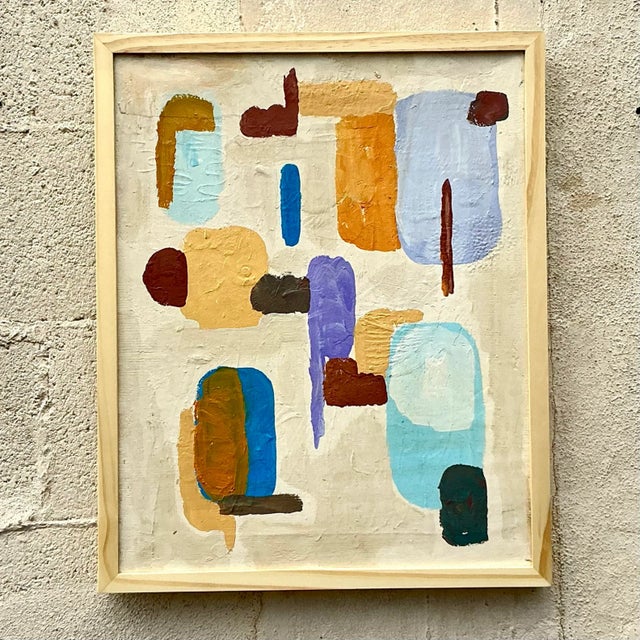 Vibrant and free-spirited, this original Boho abstract oil painting bursts with bold colors and fluid movement. Crafted on...