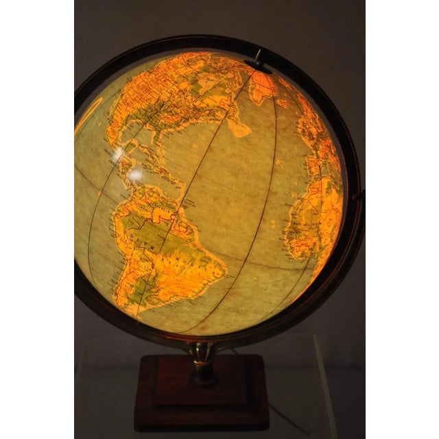 Plastic Vintage Cram's Physical Political Terrestrial Illuminated Lighted Globe For Sale - Image 7 of 12