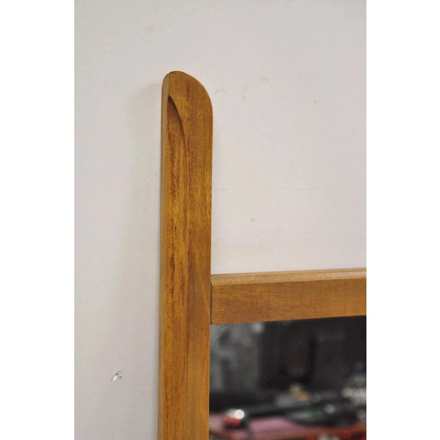 Mid-Century Modern Vintage Mid Century Modern Sculpted Walnut Finial Modernist Wall Mirror For Sale - Image 3 of 11