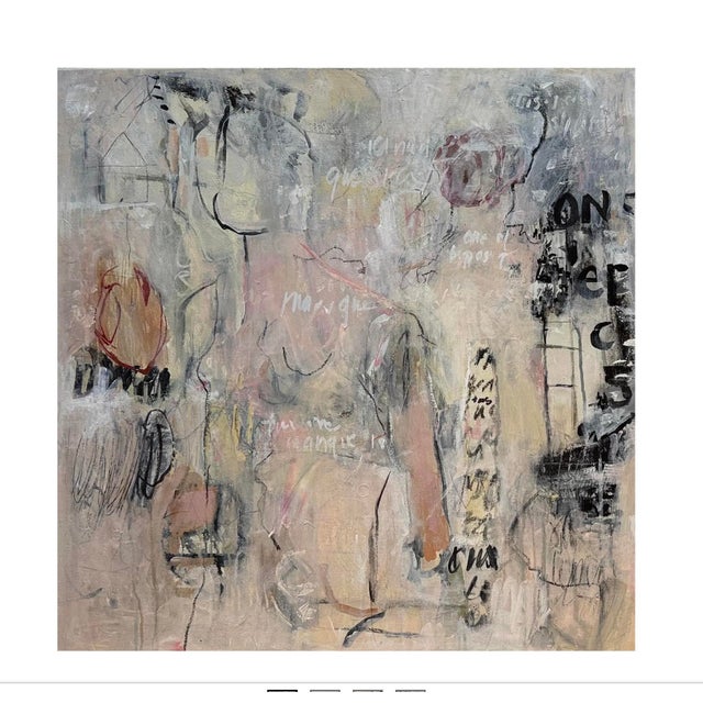 Figurative Abstract "My Thoughts Begin to Dance" Light Colored Abstract Figurative For Sale - Image 4 of 5