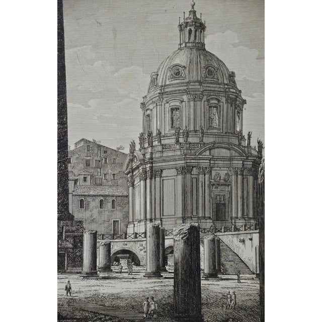 Luigi Rossini 19th Century Etching of the Ancient Column of Trajan in Rome by Luigi Rossini , 1823 For Sale - Image 4 of 12