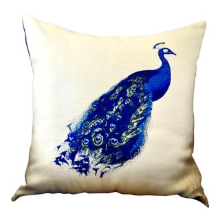 Country Pillow by Pierre D’Argent: The Peacock For Sale