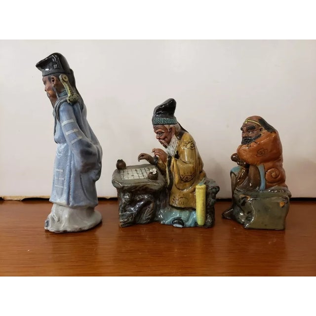1970s 1970 Set of 3 Chinese Shiwan Mudmen Taoist Immortals Figurines For Sale - Image 5 of 6