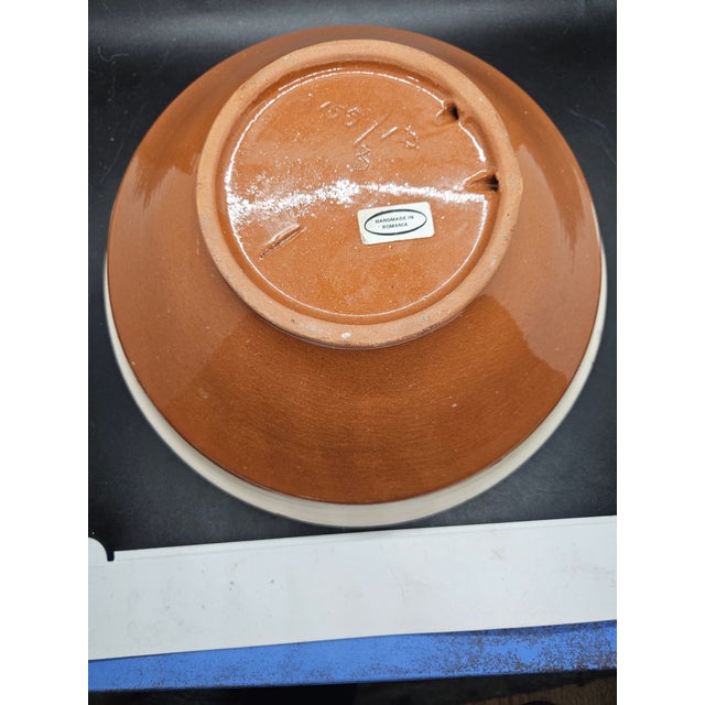 Folk Art Vintage Korond Romanian Folk Art Pottery Bowl For Sale - Image 3 of 3