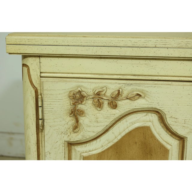 French Thomasville Country French Flip Top Oak Server Cabinet For Sale - Image 3 of 12