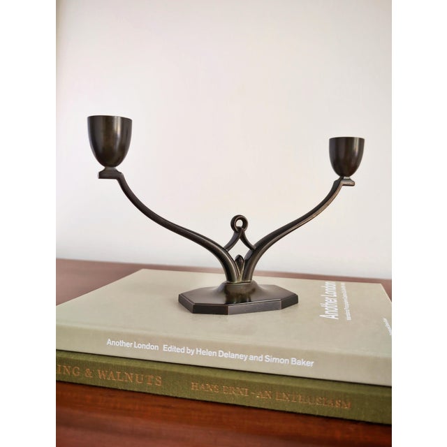 Art Deco Bronze Candelabra from Just Andersen, 1930s For Sale - Image 6 of 17