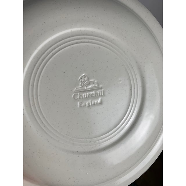 Vintage Deep Plate Set with Duck Pattern & Red-Brown Trim from Churchill England, 1990s, Set of 6 For Sale - Image 3 of 6