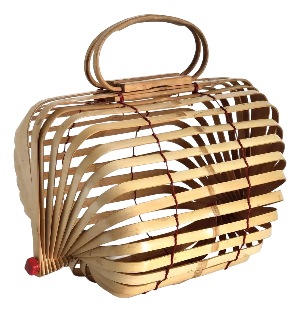1940s Japanese Bamboo Lobster Cage Basket/Purse | Chairish